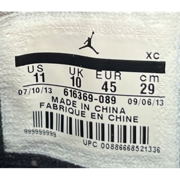 NIKE AIR JORDAN 1 RETRO 95 TXT BLACK-GAMMA BLUE 616369-089 MENS SIZE 11 SNEAKERS main image 5